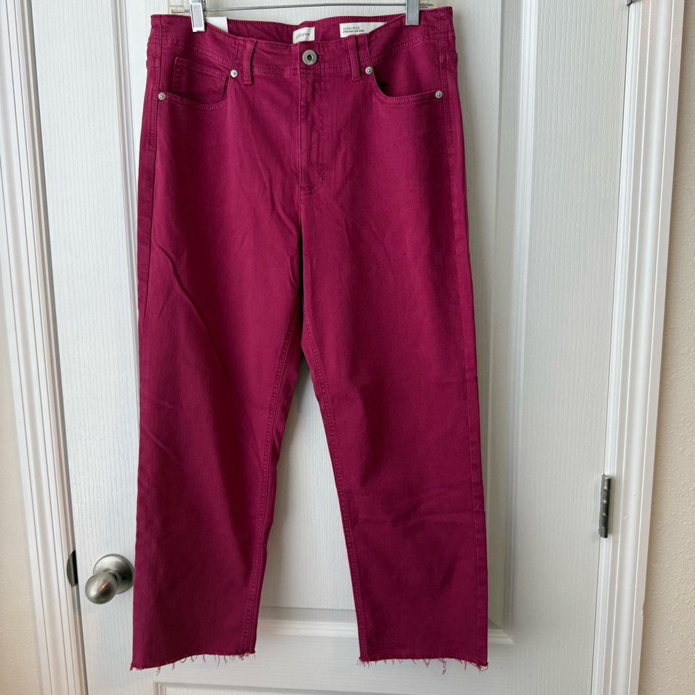 J. Jill Straight Leg Jeans in Deep Berry
